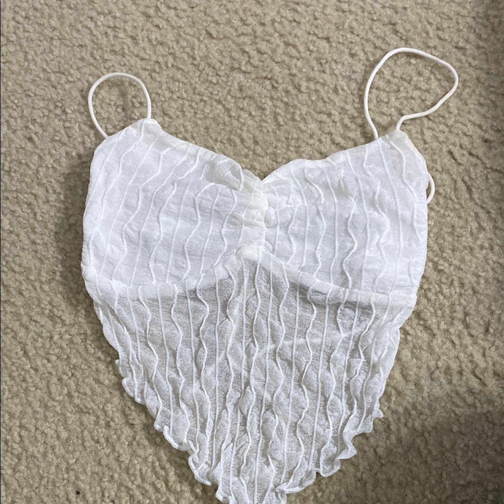White Sheer Spaghetti Strap Top